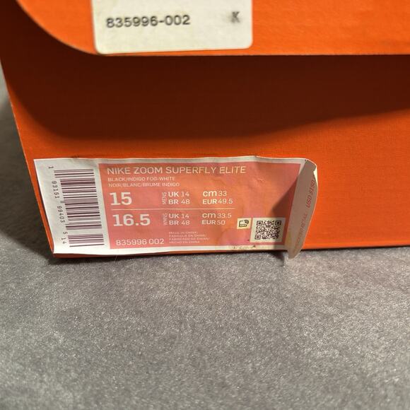 Nike Zoom Superfly Elite Men’s Track Spikes Black Size 15 CD4382-600 - Picture 7 of 8